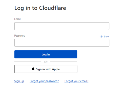 Log into Cloudflare