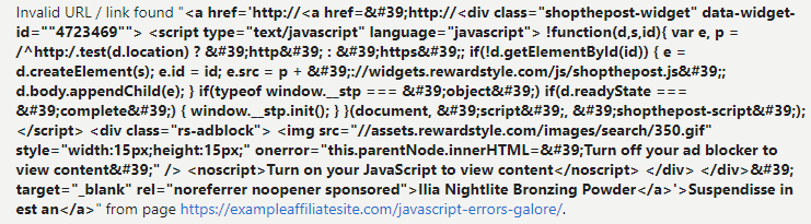 Example of an invalid link