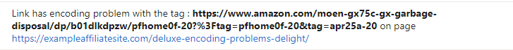 Amazon Affilaite link with encoding error
