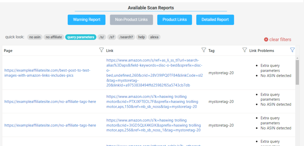 Non-Product Link with extra query parameters example