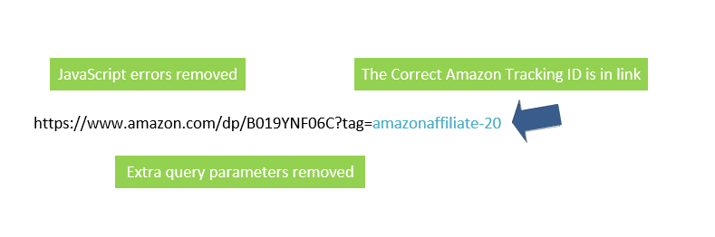 This is an example of a fixed Amazon affiliate link after running Linkmoney App