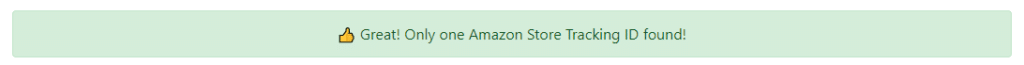 Only One Amazon Store Tracking ID Found from Linkmoney Free Scan